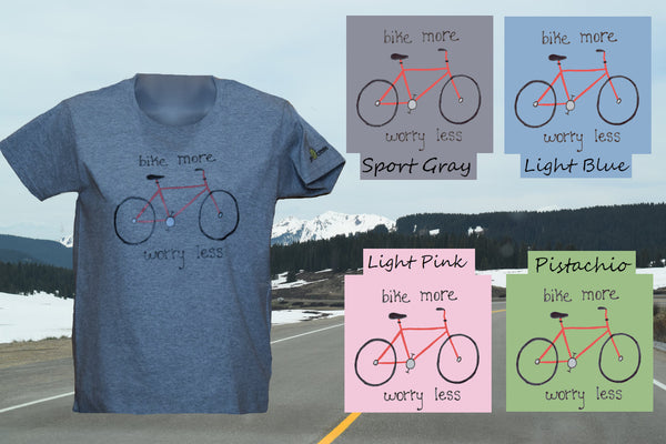 Bike More Worry Less women's T-shirt